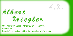 albert kriegler business card